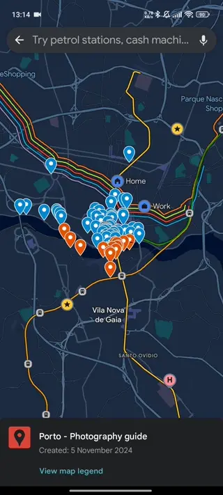 Porto travel guide on phone screen